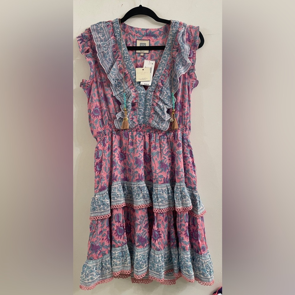 NWT💕 Alicia Bell Rainey Mixed Floral Mini Dress~Size L~ Medium Pink $348